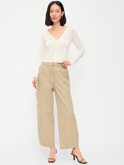 Mid-Rise Pull-On Utility Pants