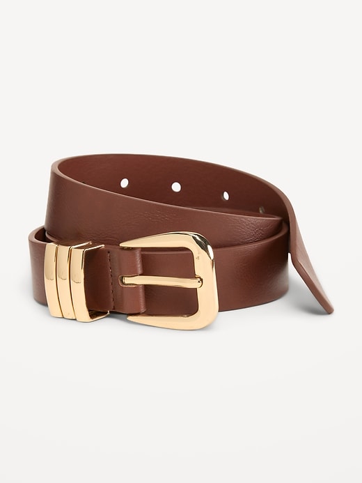 Image number 1 showing, Triple-Loop Skinny Belt for Women