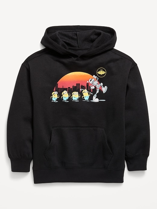 Image number 1 showing, Minions™ Gender-Neutral Oversized Graphic Pullover Hoodie for Kids