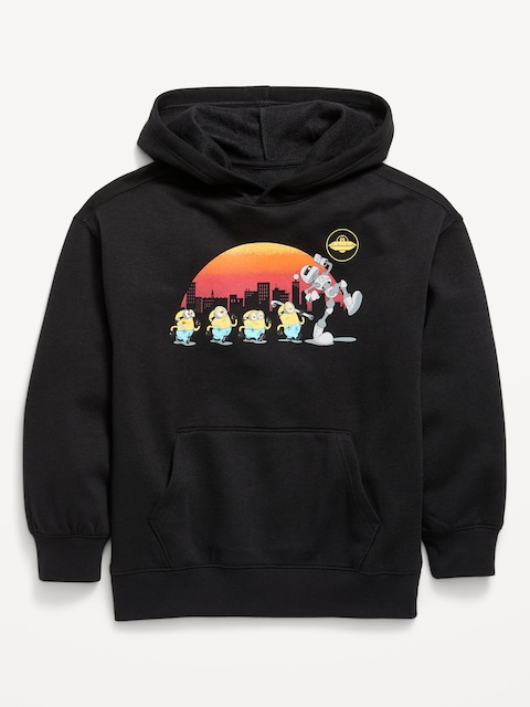 Minions™ Gender-Neutral Oversized Graphic Pullover Hoodie for Kids