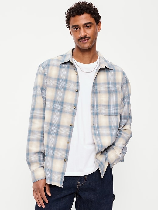 Image number 1 showing, Relaxed Long-Sleeve Plaid Flannel Pocket Shirt