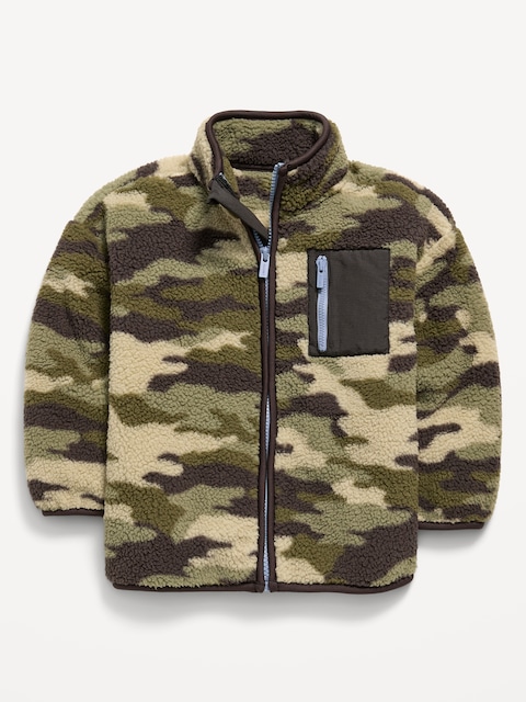 Oversized Sherpa Jacket for Toddler Boys