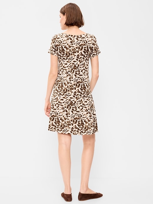 Image number 2 showing, Short-Sleeve Mini Swing Dress