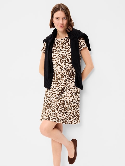 Image number 3 showing, Short-Sleeve Mini Swing Dress