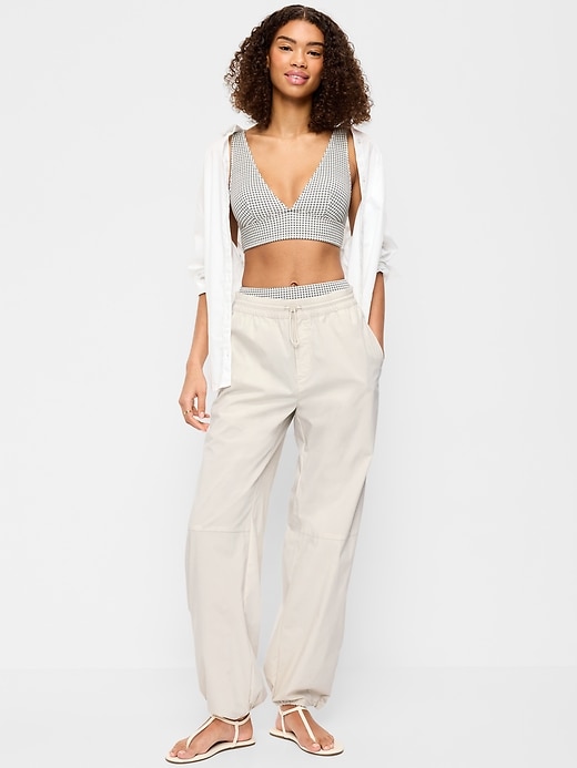 L'image numéro 1 présente Pantalon ballon léger à taille extensible en popeline