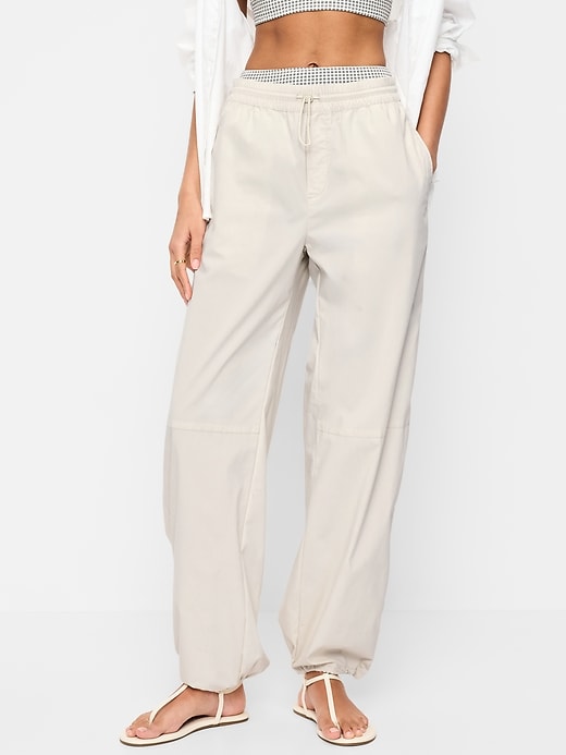 L'image numéro 2 présente Pantalon ballon léger à taille extensible en popeline