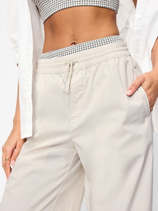 L'image numéro 4 présente Pantalon ballon léger à taille extensible en popeline