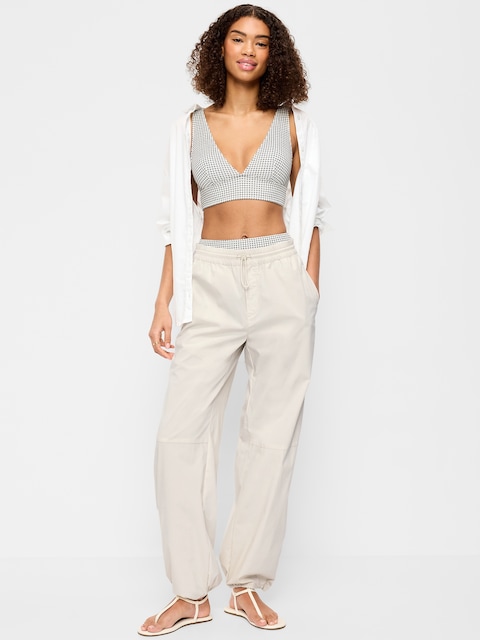 Lightweight Pull-On Poplin Balloon Pants