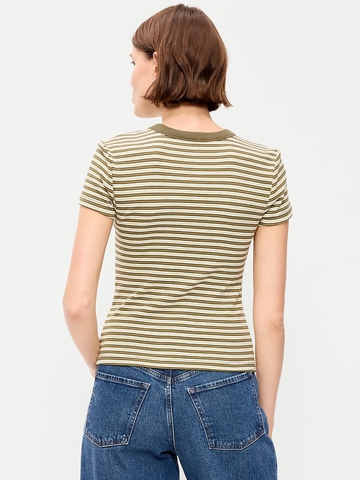 Image number 2 showing, Snug Crew-Neck Ribbed T-Shirt