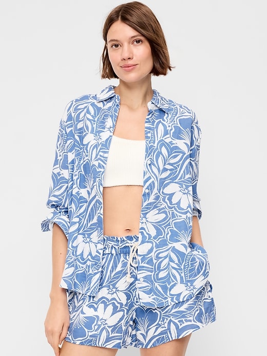Image number 1 showing, Open-Back Button-Down Shirt