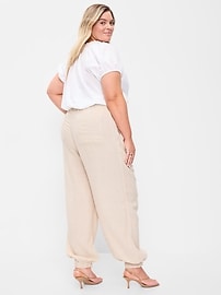 Image number 3 showing, Mid-Rise Linen-Blend Utility Pants