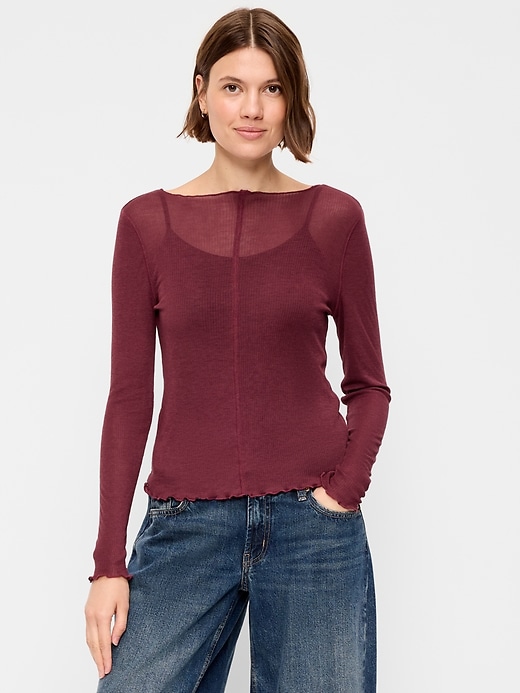 Image number 1 showing, Lettuce-Edge Tissue T-Shirt