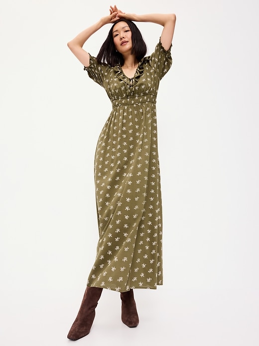 Image number 3 showing, Ruffle-Collar Boho Maxi Dress