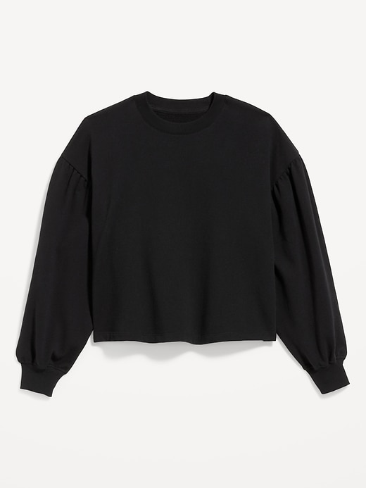 Image number 2 showing, SoComfy Oversized Puff-Sleeve Cropped Sweatshirt