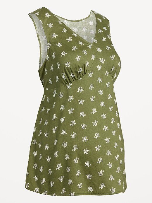Image number 2 showing, Maternity Sleeveless V-Neck Tie-Back Top