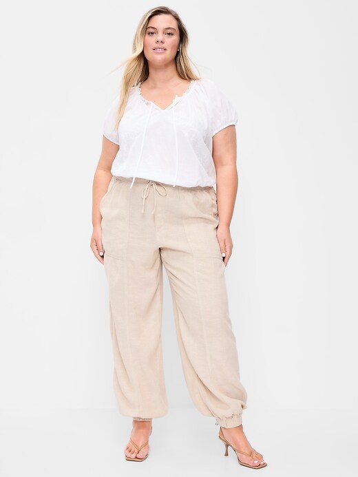 Image number 2 showing, Mid-Rise Linen-Blend Utility Pants