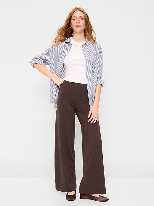 Image number 1 showing, High-Waisted Fashion Wide-Leg Leggings