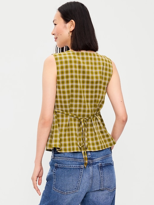 Image number 2 showing, Sleeveless V-Neck Tie-Back Top