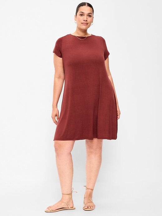 Image number 8 showing, Short-Sleeve Mini Swing Dress
