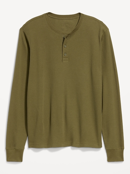 Long-Sleeve Waffle Henley T-Shirt | Old Navy