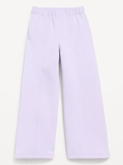 L'image numéro 5 présente Pantalon en molleton raffiné à jambe large et à taille haute pour fille