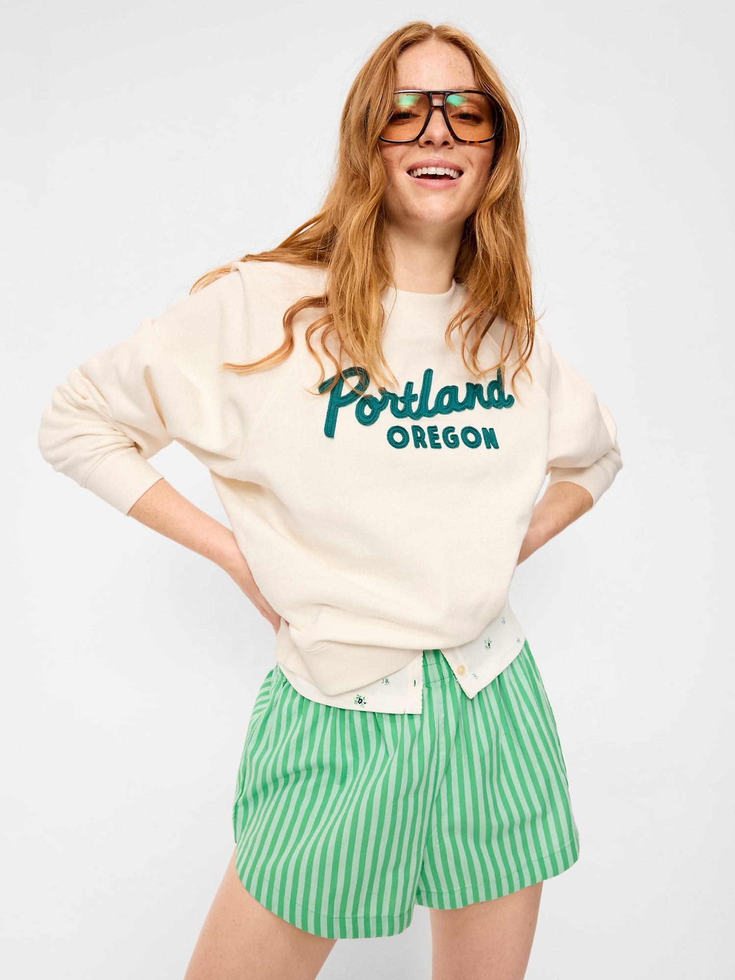 CHANDAIL EN COTON OUATÉ SURDIMENSIONNÉ À MANCHES RAGLAN