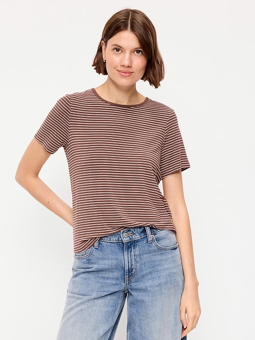 L'image numéro 1 présente T-shirt ras du cou luxueux