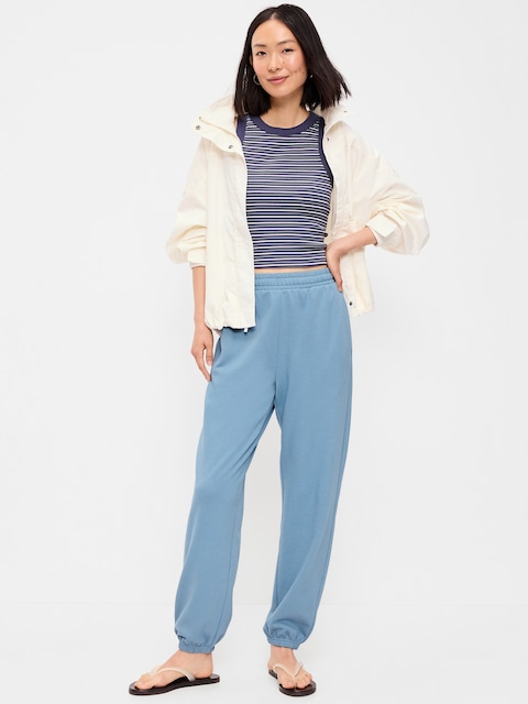 PANTALON DE JOGGING À TAILLE TRÈS HAUTE EN COTON OUATÉ PURCONFORT