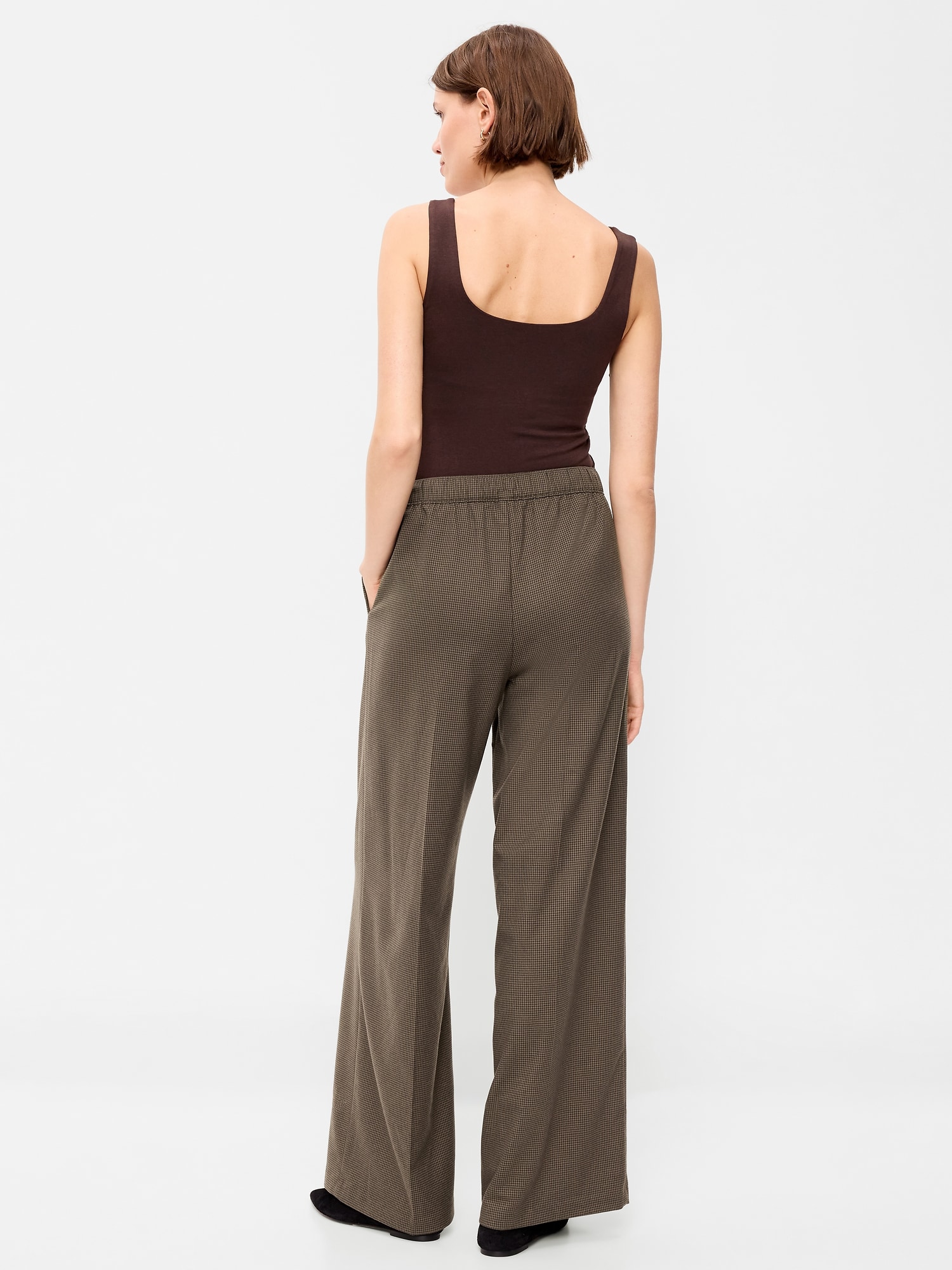 High-Waisted Wide-Leg Trouser Pants