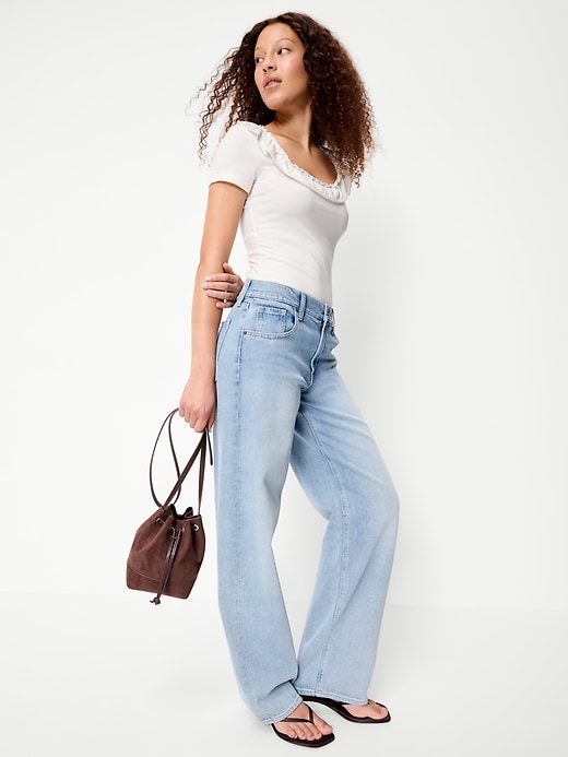Image number 3 showing, Lettuce-Edge Scoop-Neck Top