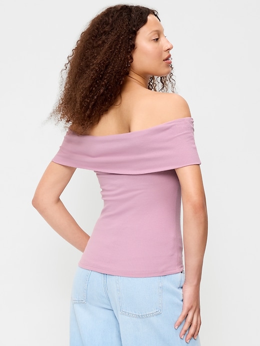 Image number 2 showing, Off-The-Shoulder Fitted Top