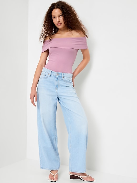 Image number 3 showing, Off-The-Shoulder Fitted Top