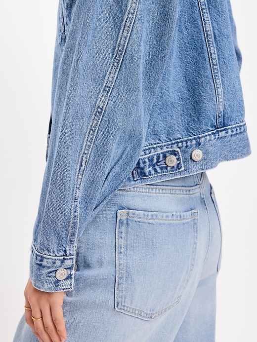 Image number 6 showing, Embroidered Cropped Denim Jacket