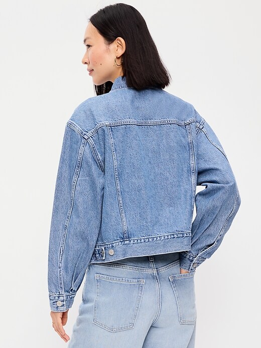 Image number 2 showing, Embroidered Cropped Denim Jacket