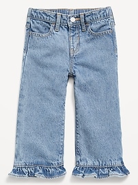 Image number 1 showing, High-Waisted Super Baggy Ruffled Wide-Leg Jeans for Girls