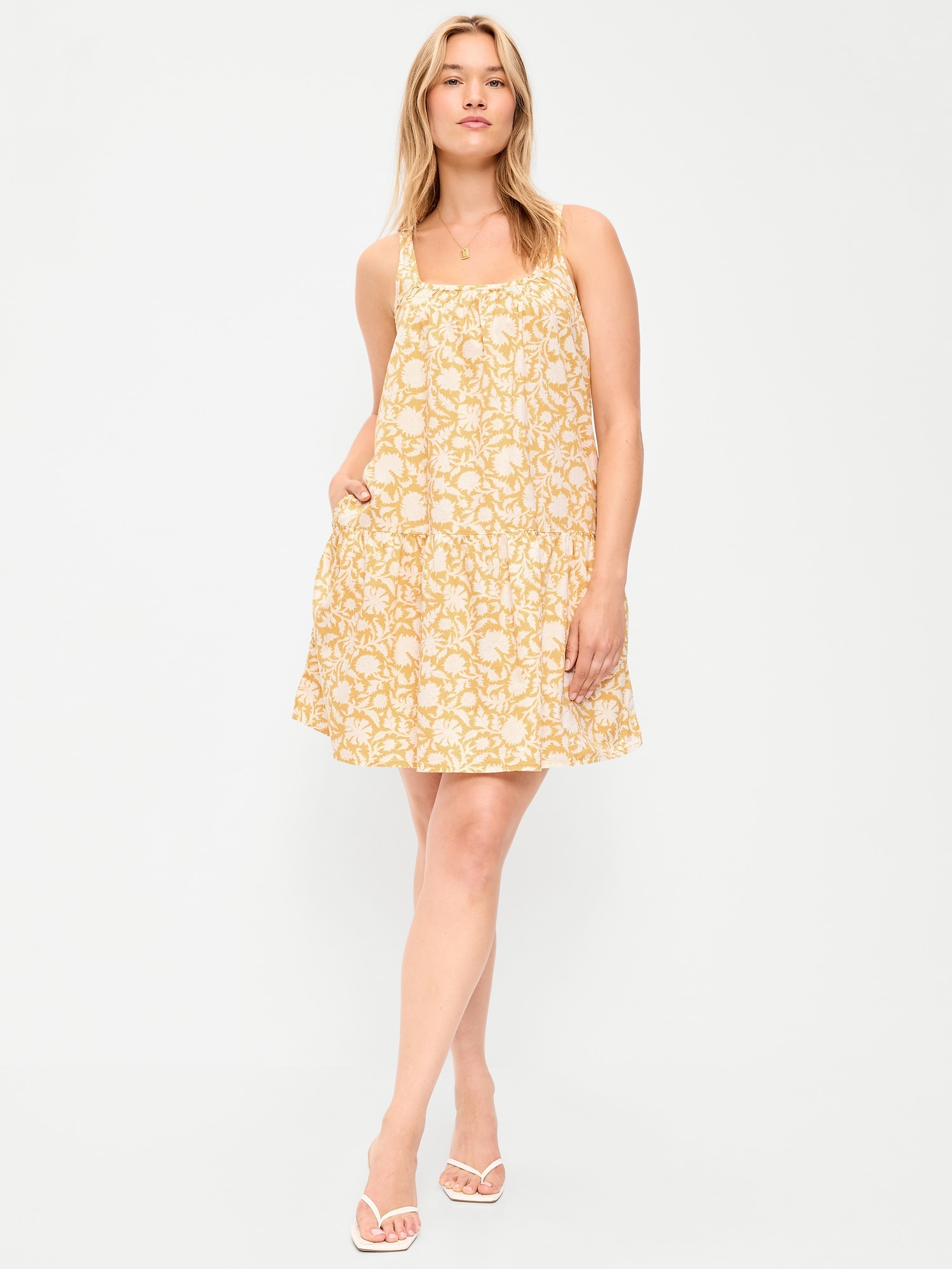 Drop-Waist Swing Mini Dress
