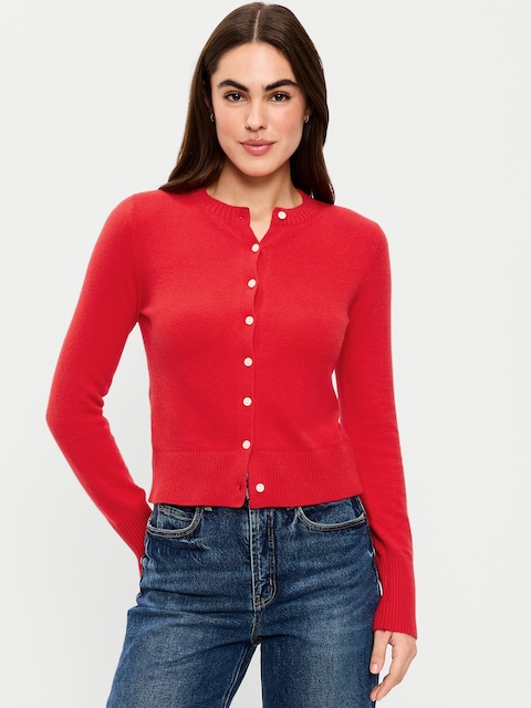 SoSoft Cropped Crew-Neck Cardigan