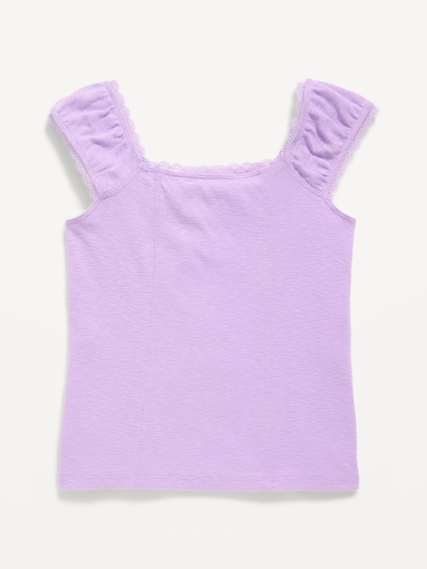 HAUT CÔTELÉ À MANCHES COURTES POUR FILLE