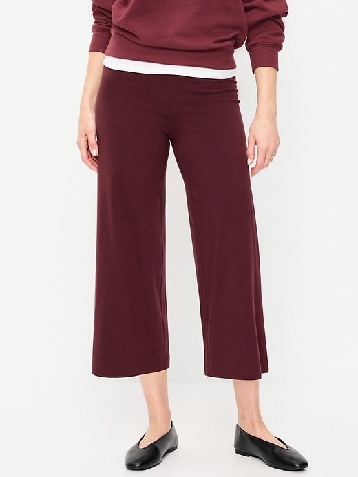 Image number 2 showing, High-Waisted Fashion Wide-Leg Cropped Leggings