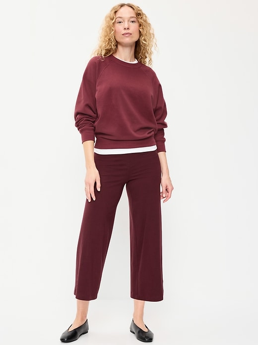 Image number 1 showing, High-Waisted Fashion Wide-Leg Cropped Leggings