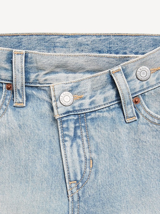 L'image numéro 3 présente Jean à ceinture croisée coupe très généreuse à jambe large pour fille