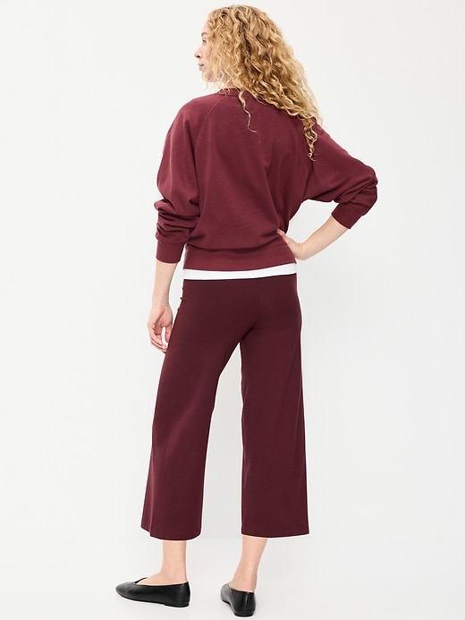 Image number 3 showing, High-Waisted Fashion Wide-Leg Cropped Leggings