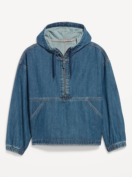 L'image numéro 2 présente Veste à capuchon en denim