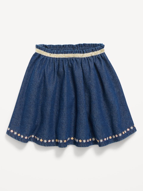 JUPE EN DENIM À BRODERIES POUR TOUTE-PETITE