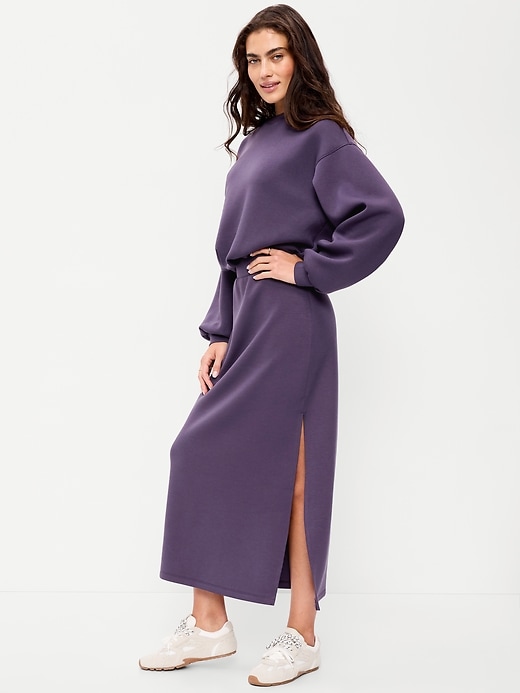Image number 1 showing, High-Waisted Bounce Fleece Maxi Skirt