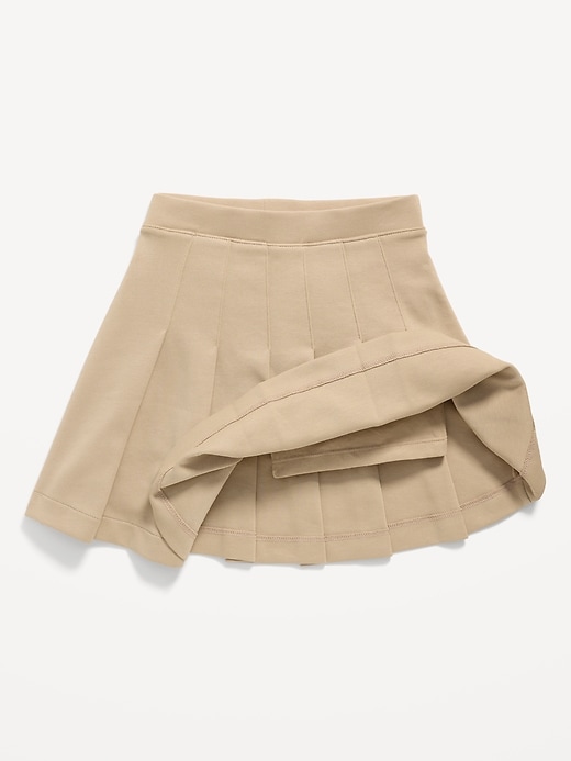 L'image numéro 2 présente Jupe-short à plis d’uniforme scolaire en tricot point de Rome pour fille