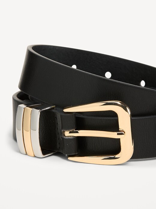 Image number 2 showing, Triple-Loop Skinny Belt for Women