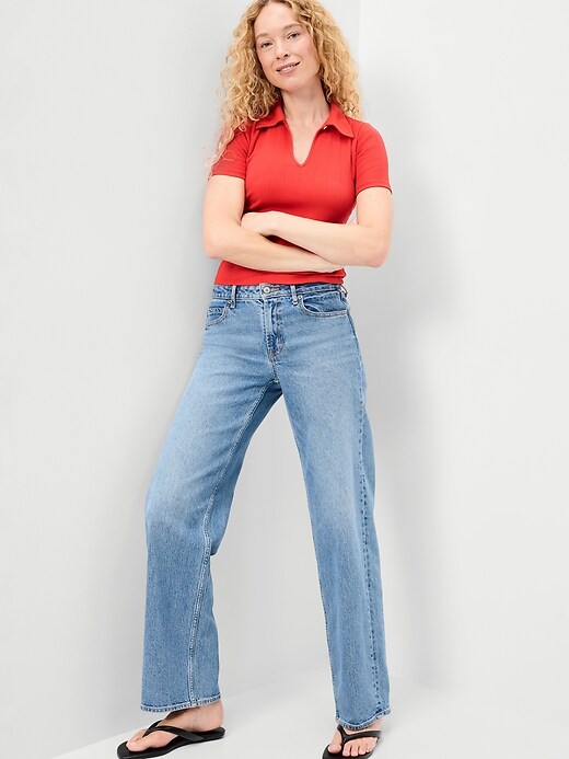 Image number 3 showing, Ribbed Keyhole Polo Top