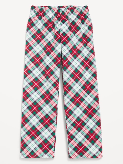 Gender-Neutral Microfleece Plaid Pajama Pants for Kids