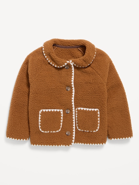 VESTE EN SHERPA À COL POUR TOUTE-PETITE